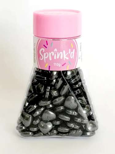 Sprink'd Sprinkles - Hearts Black - Click Image to Close